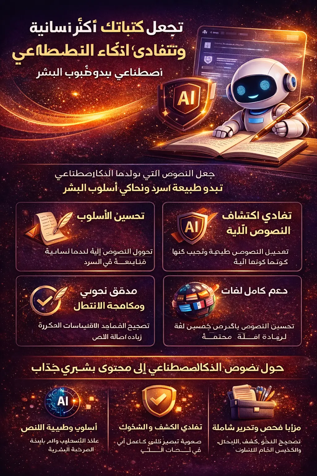 كيف تجعل كتاباتك أكثر إنسانية وتتفادى اكتشاف الذكاء الاصطناعي