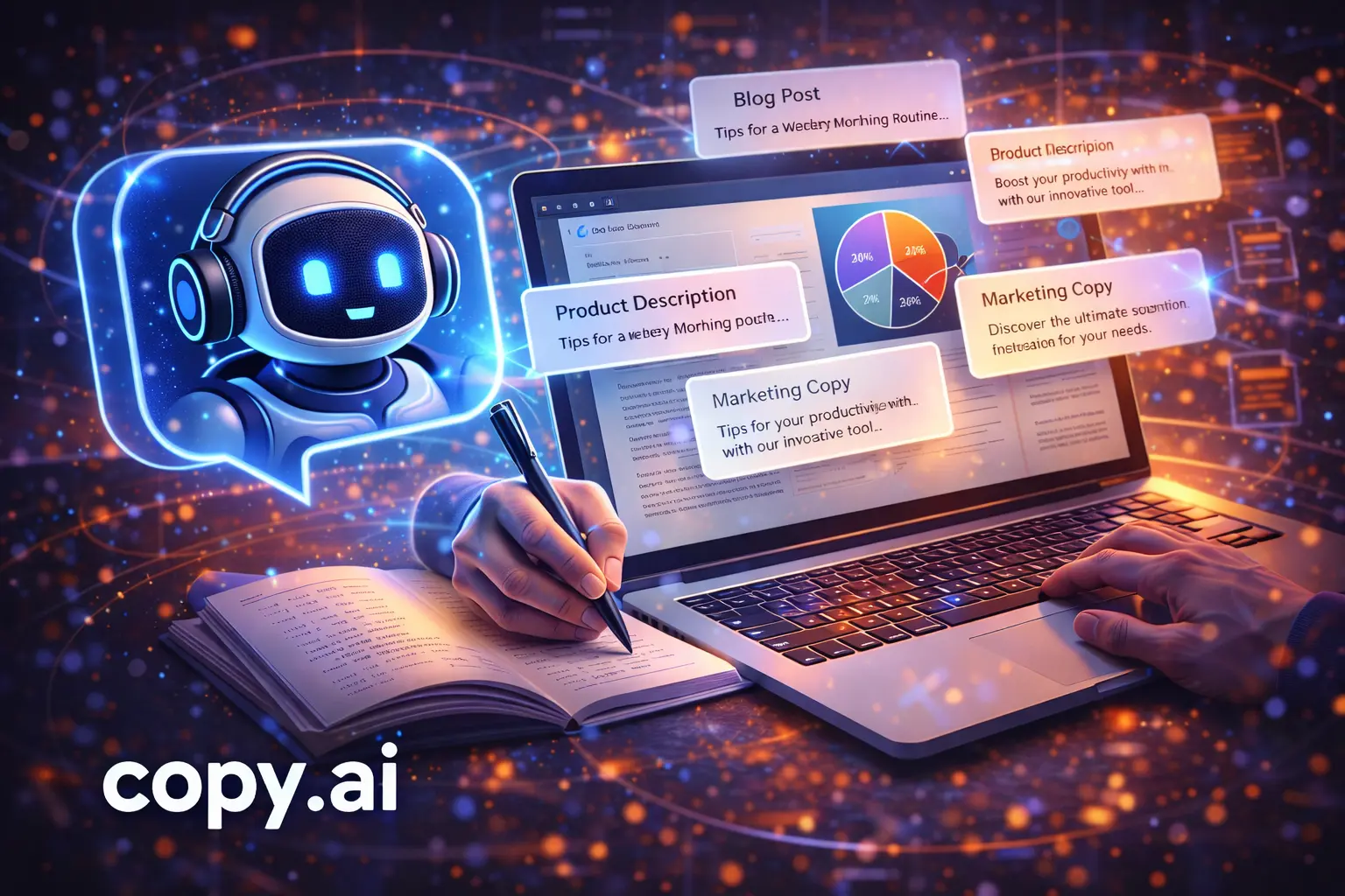 كتابة المحتوى بالذكاء الاصطناعي باستخدام Copy.ai