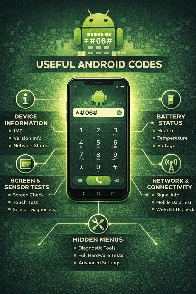أكواد الأندرويد الخفية: أدوات ذكية لتحسين الأداء واكتشاف أسرار هاتفك